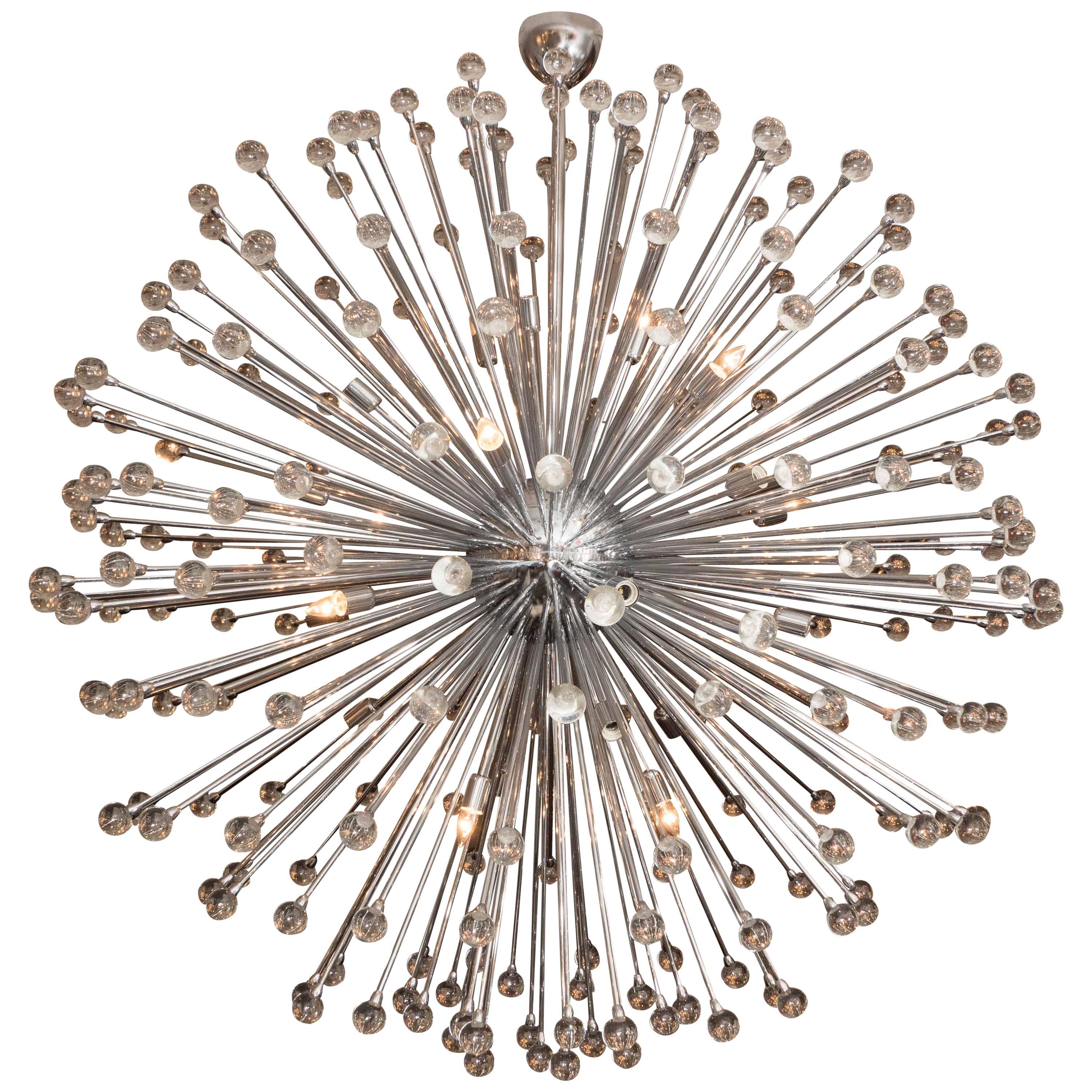 Außergewöhnlicher Sputnik-Kronleuchter mit Kugeln aus Muranoglas im Angebot