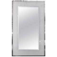 Lucite and Mirrored Stainless Steel Trimmed Mirror 6