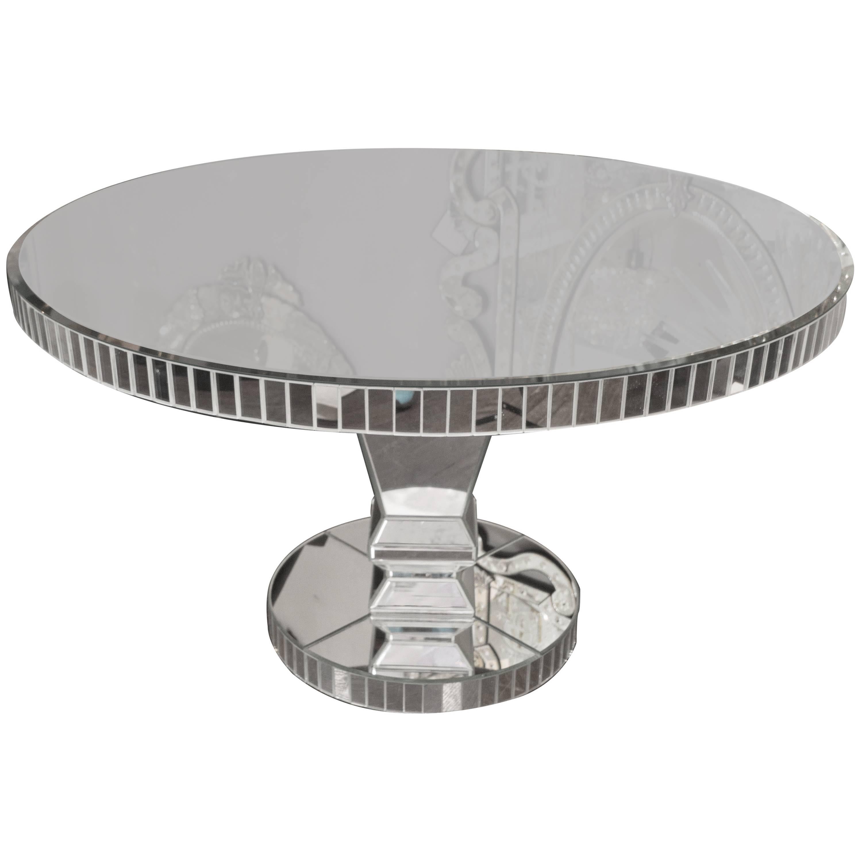 Custom Round Mirrored Dining Table