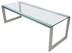 Pace Collection Chrome and Glass Cocktail Table