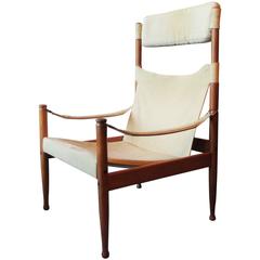 Oak and Canvas Safari Chair by Niels Eilersen