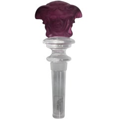 Vintage Versace Medusa Purple Amethyst Crystal Wine Stopper