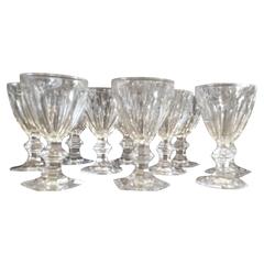 Set of 10 Claret Wine Glasses in Harcourt by Baccarat