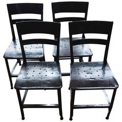 Retro Toledo-Style Steel Dining Chairs Set of 4