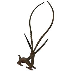 Magnificent Brass Gazelle in the Manner of Frederick Wienberg