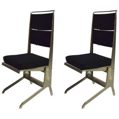 Pair of Jean Prouvé Folding Chairs Designed 1930, Manufactured by Tecta 1983