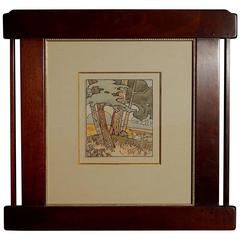 California Artist Pedro De Lemos Monterrey Painting with Arts & Crafts Frame