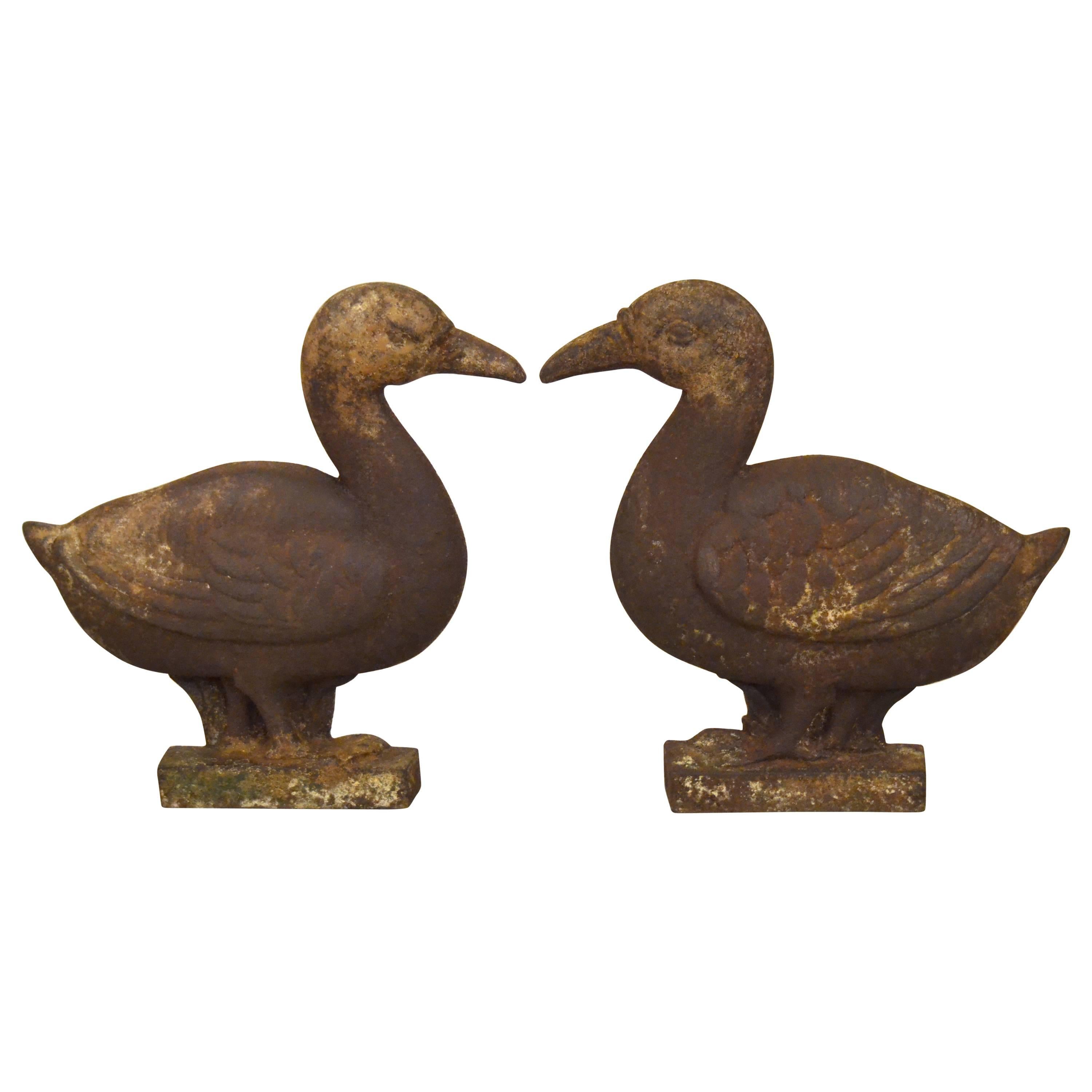 Duck or Goose Andirons For Sale