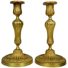 Pair of 19th Century Louis XVI-Style Bronze Candlesticks 2