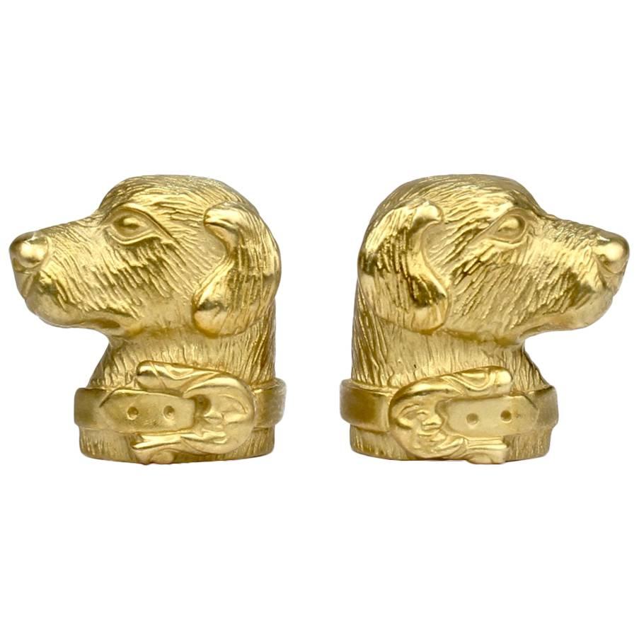 Pair of Barry Kieselstein-Cord 18-Karat Gold Labrador Retriever Dog Earrings