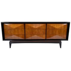 Mid-Century Modern Diamond Front Dresser in the Style of Vladimir Kagan