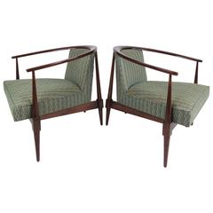 Pair of Mid-Century Modern Upholstered Lounge Chairs 6