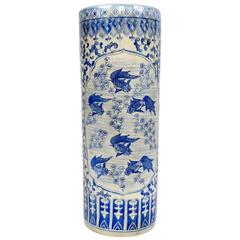 Vintage Chinese Glazed Porcelain Umbrella Stand