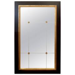 Ebonized Wall Mirror with Gold Details