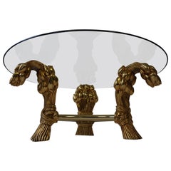 Mesa de centro redonda de cristal a la manera de la Maison Jansen
