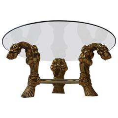 Round Glass Coffee Table in the Manner of Maison Jansen 3