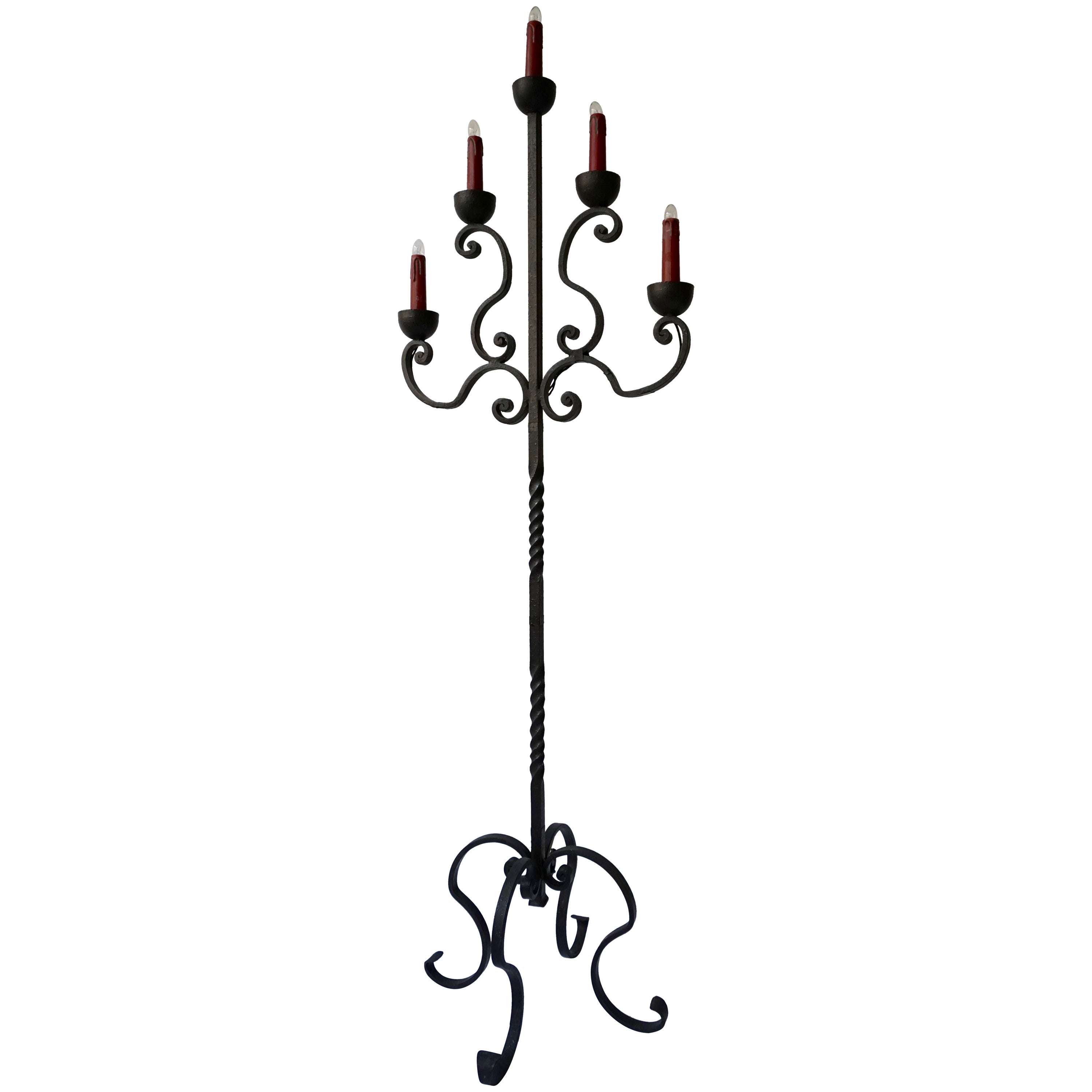 Gothic Revival Candelabra Style Floor Lamp at 1stDibs