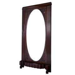 Vintage Impressive Solid Mahogany Art Deco Freestanding Grand Mirror