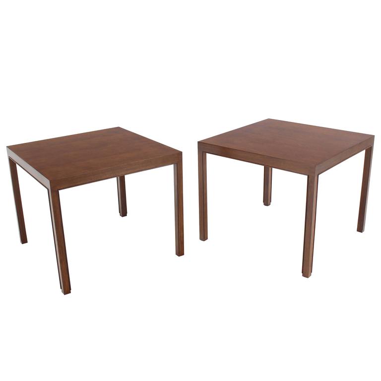 Pair of Large Square Lamp End Tables by Dunbar For Sale at 1stDibs