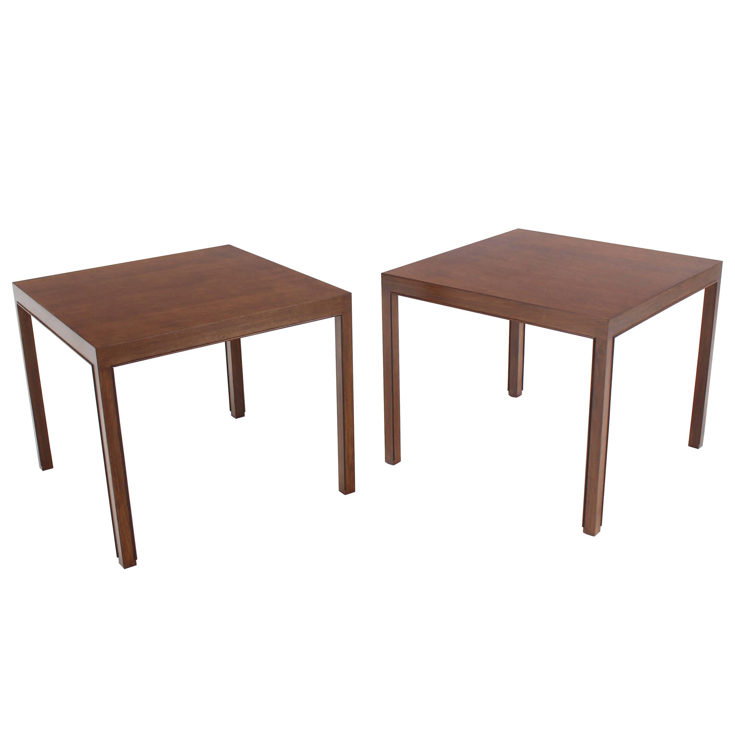 Pair of Large Square Lamp End Tables by Dunbar For Sale