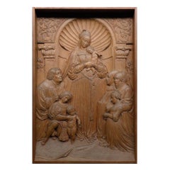 Antique 19th century Bas-Relief by Peter Nocker after Hans Holbein's Darmstadter Madonna