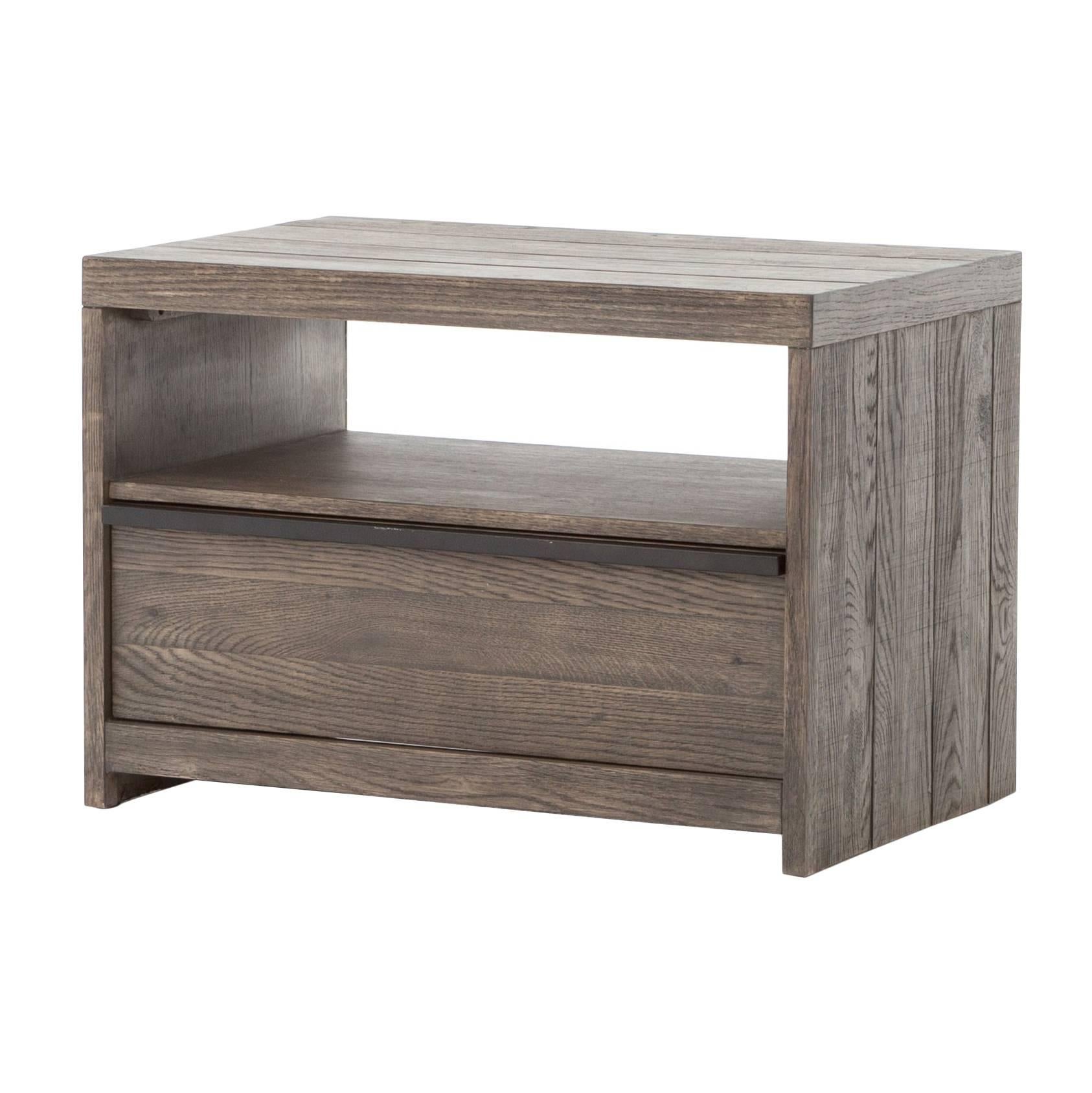 Low Oak Nightstand For Sale