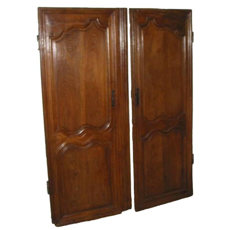 CLOSING SALE Doors Pair of Early  19th Century Oak For Sale