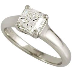 Tiffany & Co. 1.00 Carat Lucida Cut Diamond Platinum Ring 11