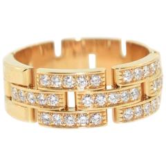 Cartier Maillon Panther Diamond Paved Links And Chain Ring