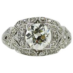 Art Deco 1.54ct European Cut Diamond Engagement Ring Art Deco 1.54ct European Cut Diamond Engagement Ring
