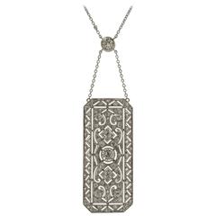 1920s Art Deco Diamond Plaque Pendant