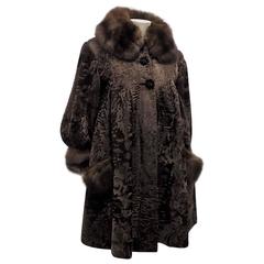 Cristian Lacroix Vintage Broad Tail babyboll  Fur Coat with Sable 