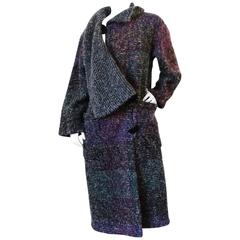 1980s Missoni Tweed Checker Print Coat 