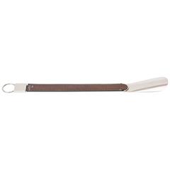 Hallmarked Italian Gucci Silver-plate and Stitched Leather Shoe Horn 6