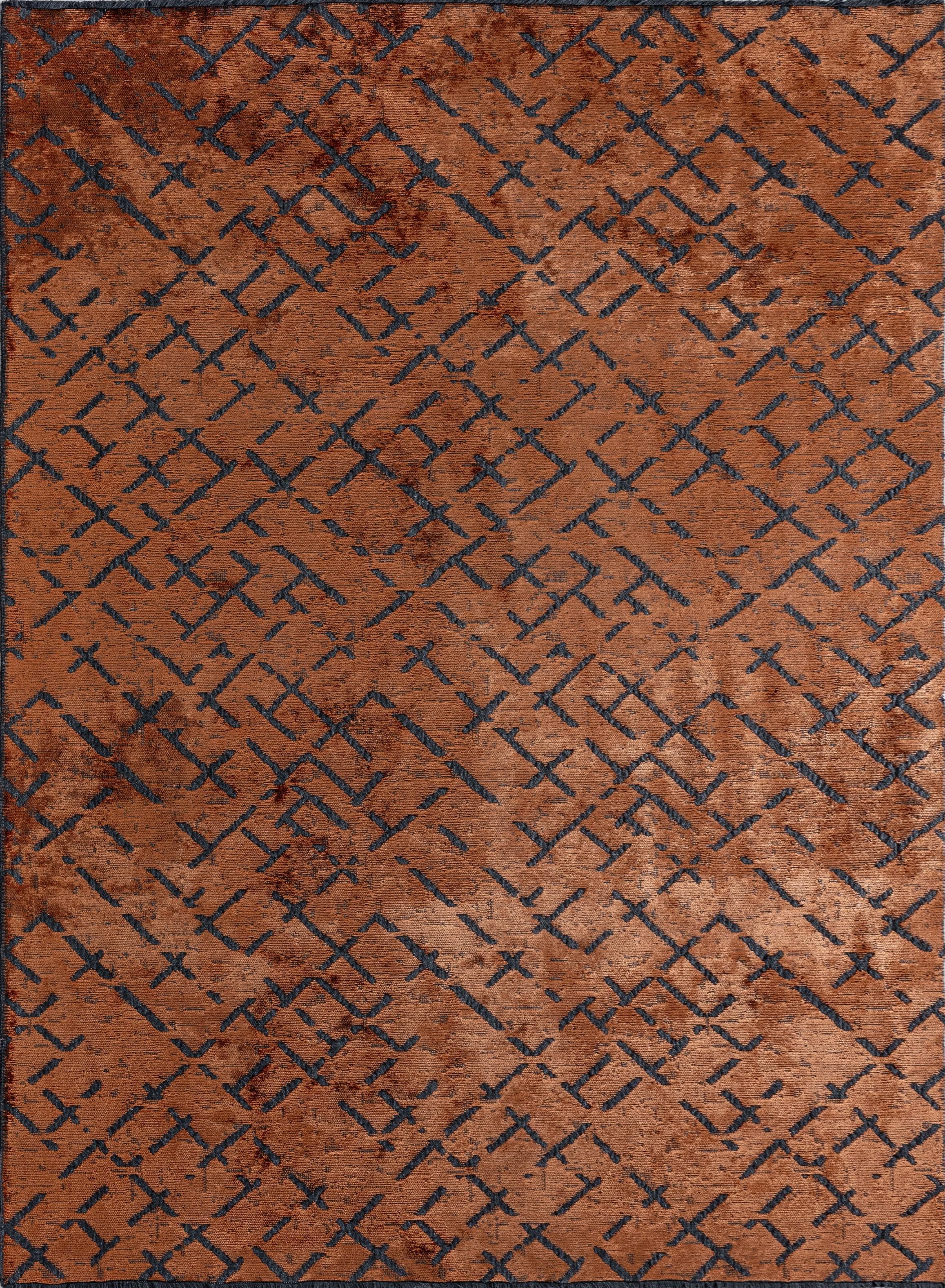 For Sale:  (Orange) Modern Abstract Luxury Hand-Finished Area Rug