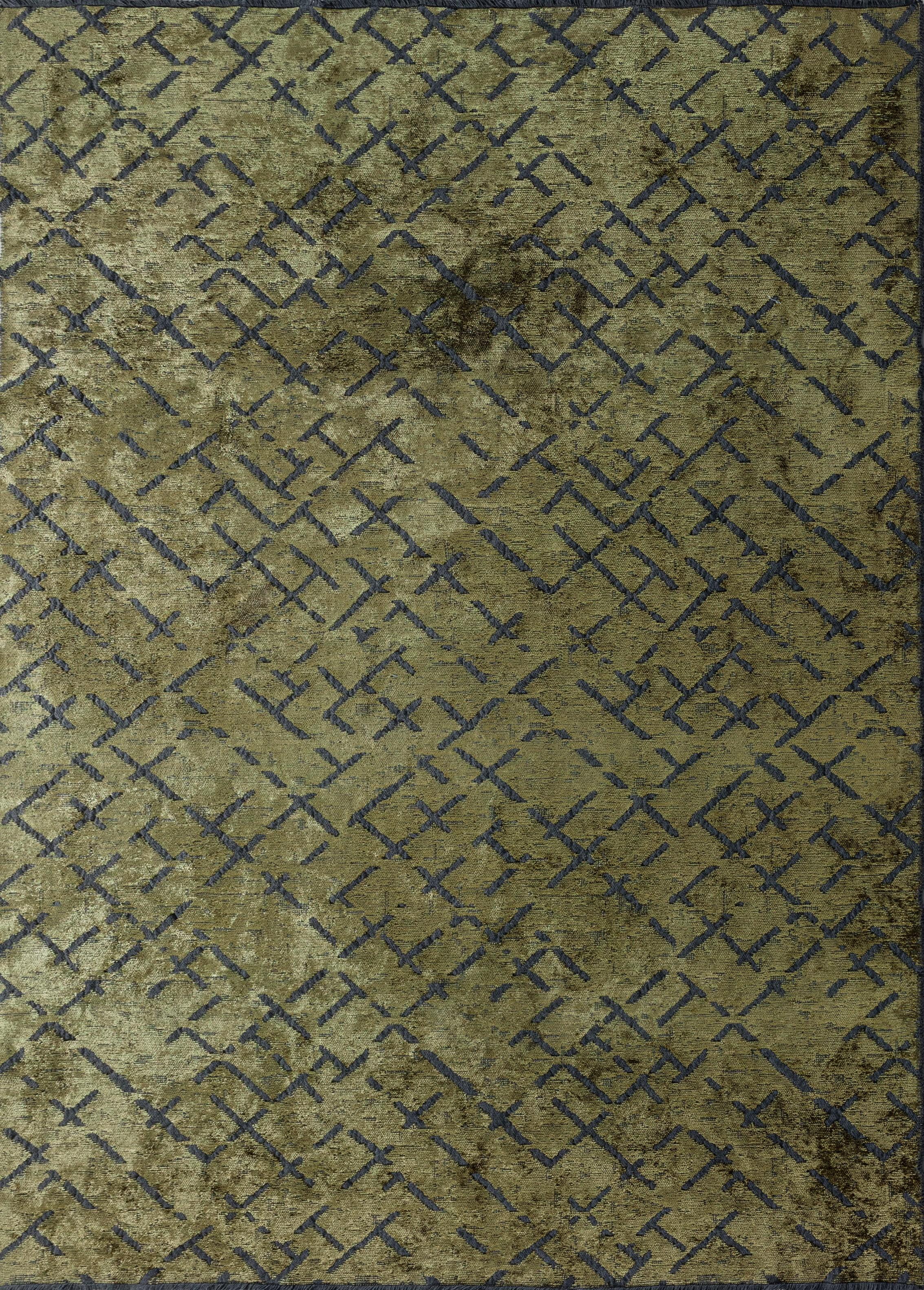 For Sale:  (Green) Modern Abstract Luxury Hand-Finished Area Rug