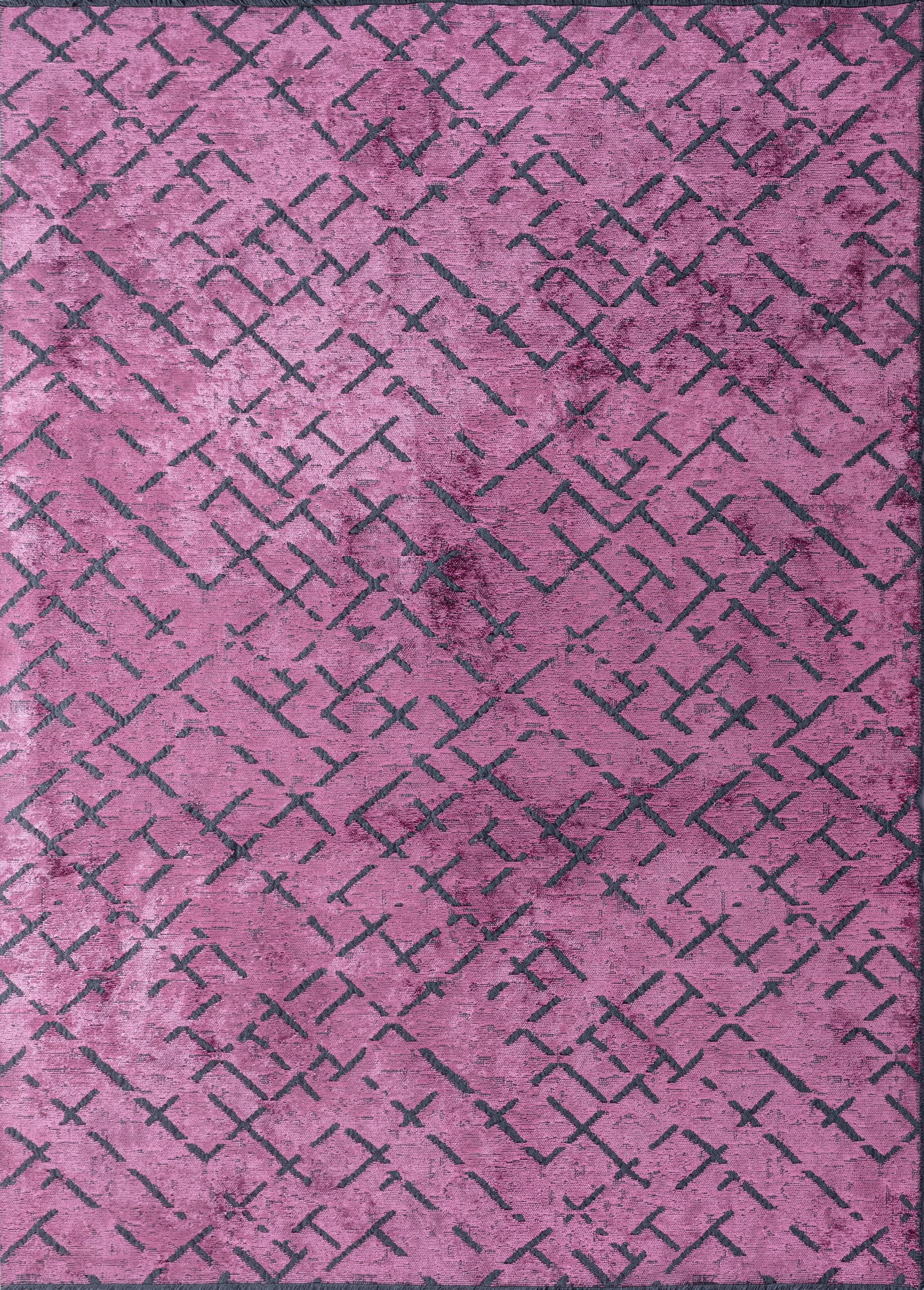 For Sale:  (Purple) Modern Abstract Luxury Hand-Finished Area Rug