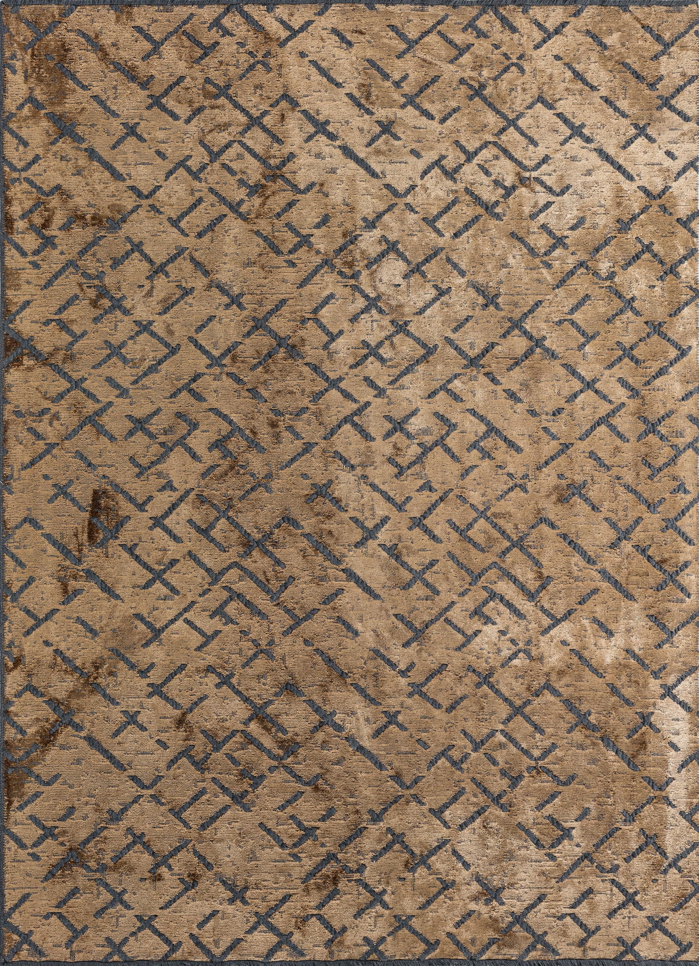 For Sale:  (Brown) Modern Abstract Luxury Hand-Finished Area Rug
