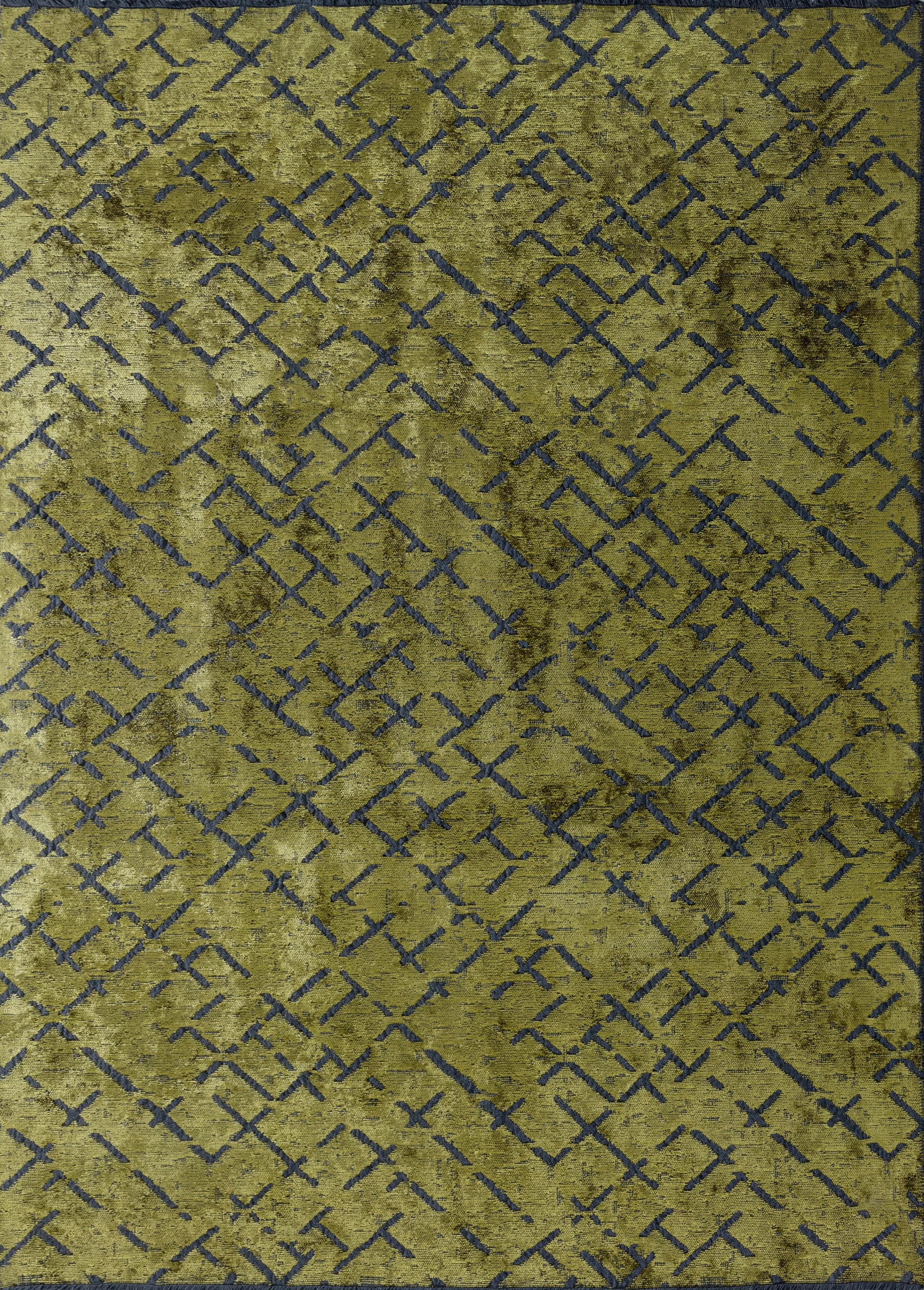 For Sale:  (Green) Modern Abstract Luxury Hand-Finished Area Rug