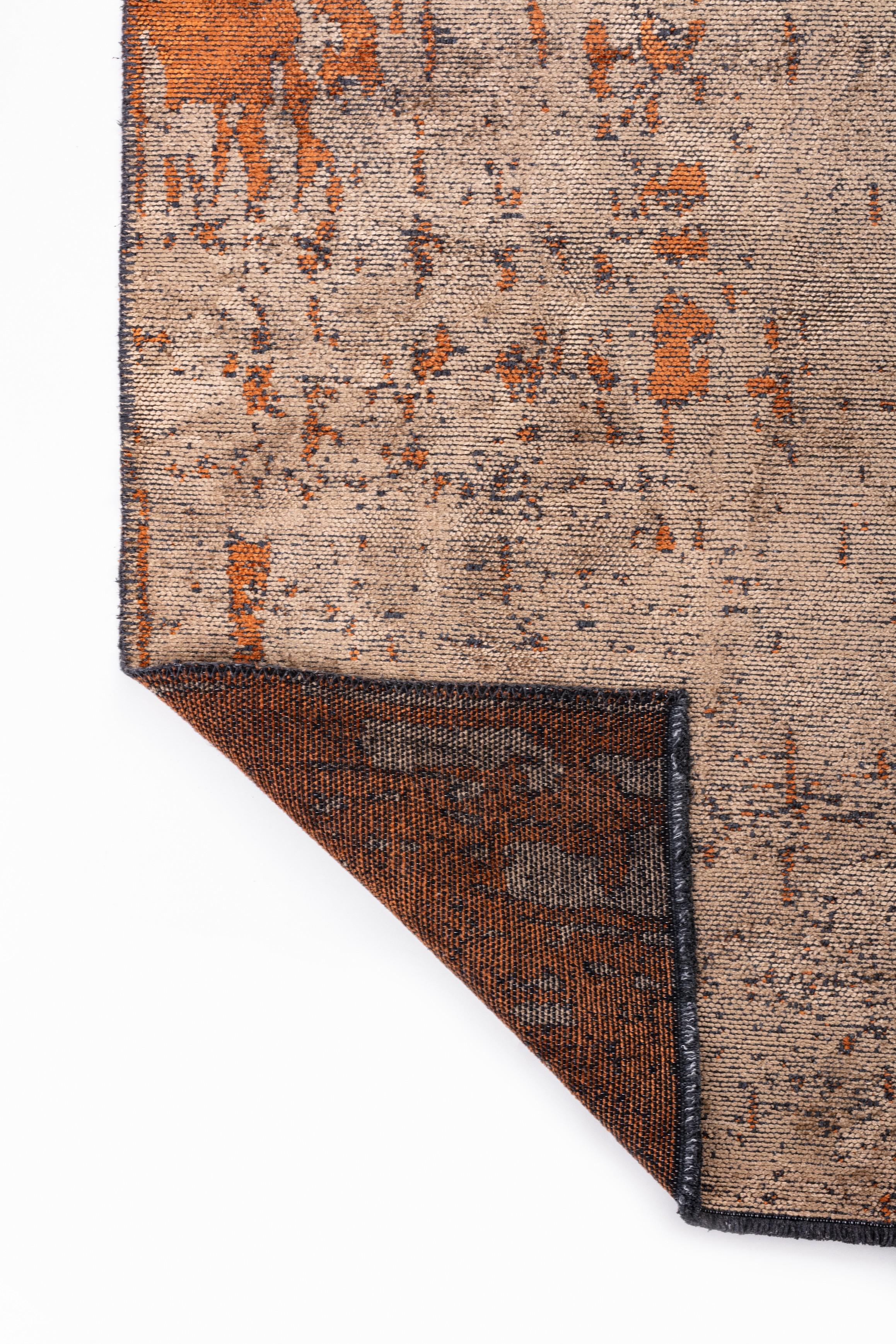 For Sale:  (Orange) Modern Abstract Luxury Hand-Finished Area Rug 3