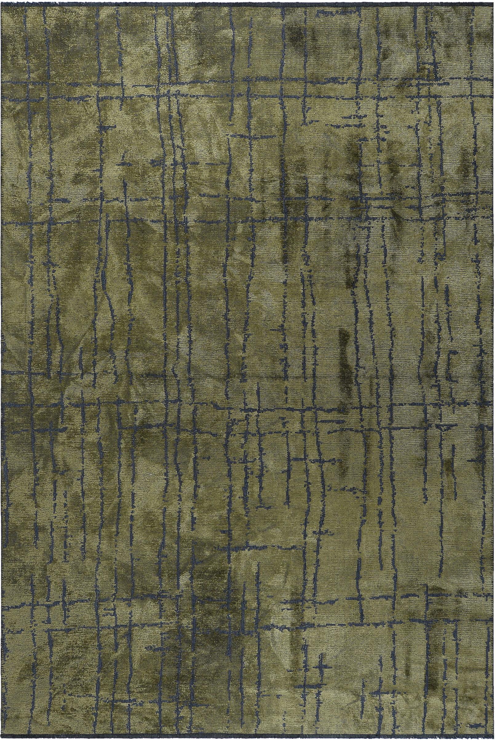 En vente :  (Vert) Tapis de sol Moderns Abstract Luxury, fini à la main