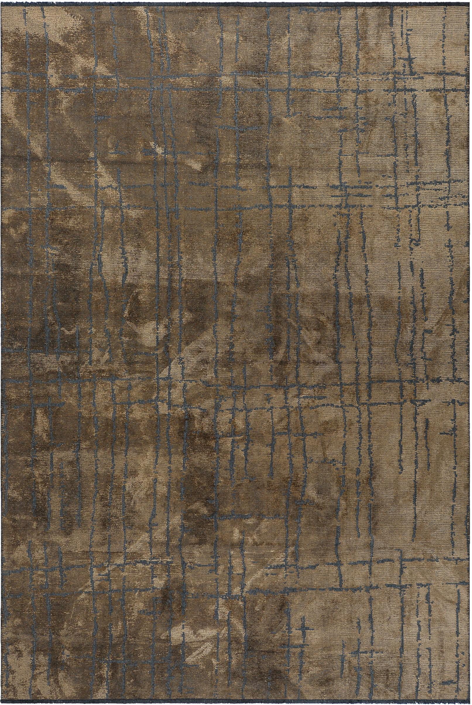 En vente :  (Marron) Tapis de sol Moderns Abstract Luxury, fini à la main