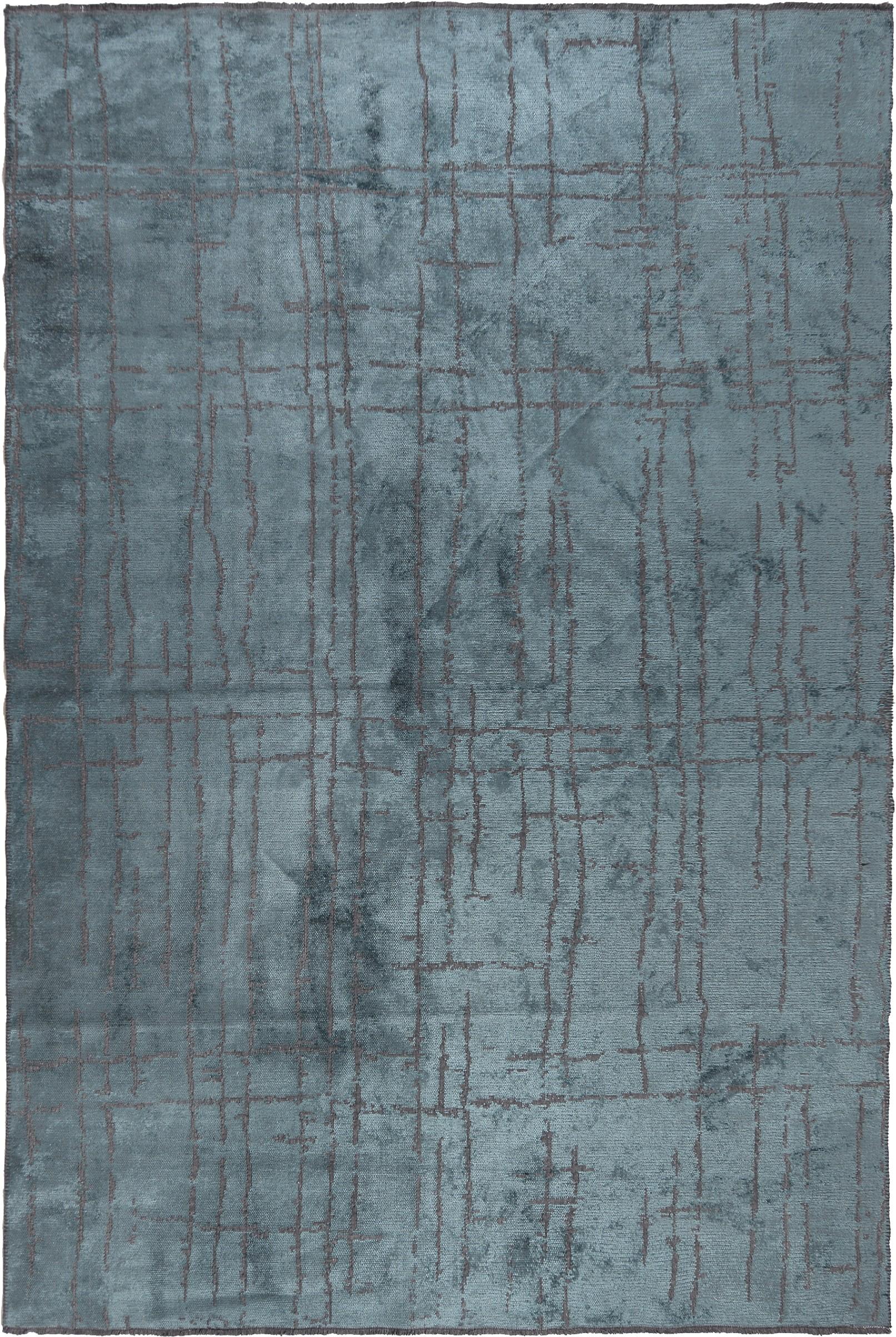 En vente :  (Bleu) Tapis de sol Moderns Abstract Luxury, fini à la main