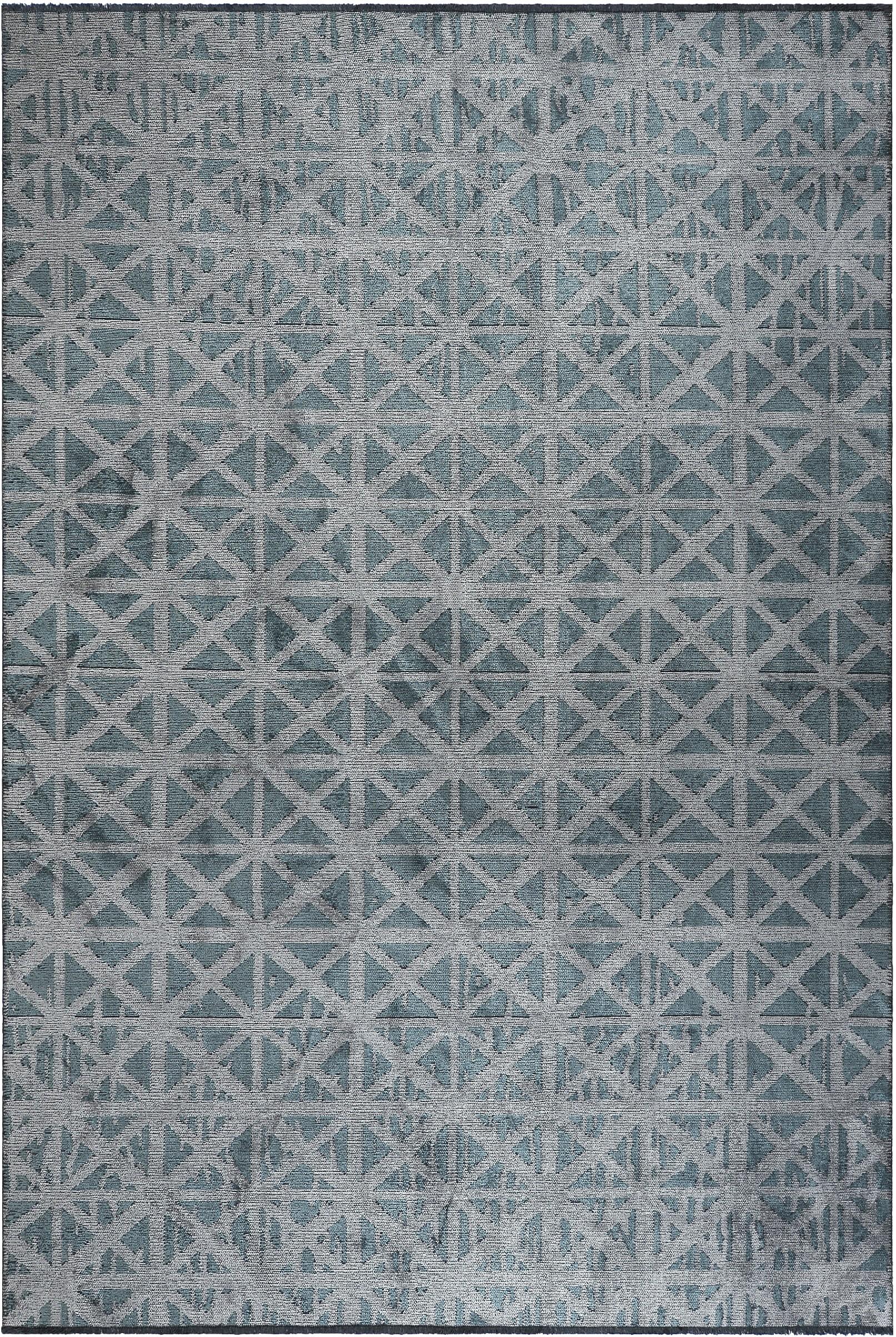 En vente :  (Gris) Tapis moderne et géométrique de luxe tissé à la main
