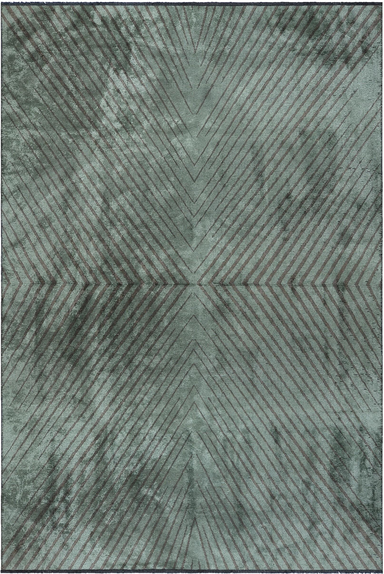 For Sale:  (Green) Modern Chevron Luxury Area Rug
