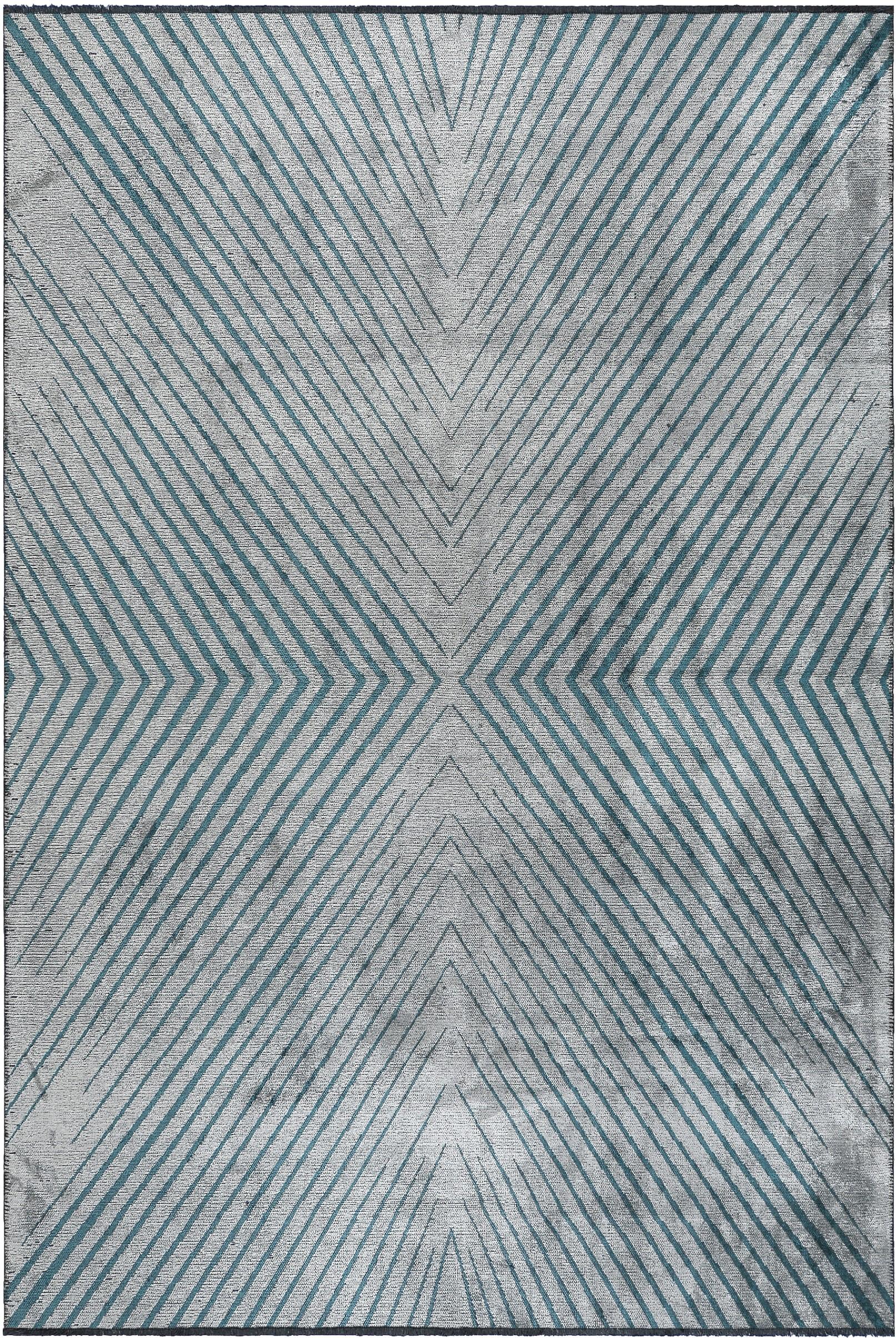 For Sale:  (Blue) Modern Chevron Luxury Area Rug