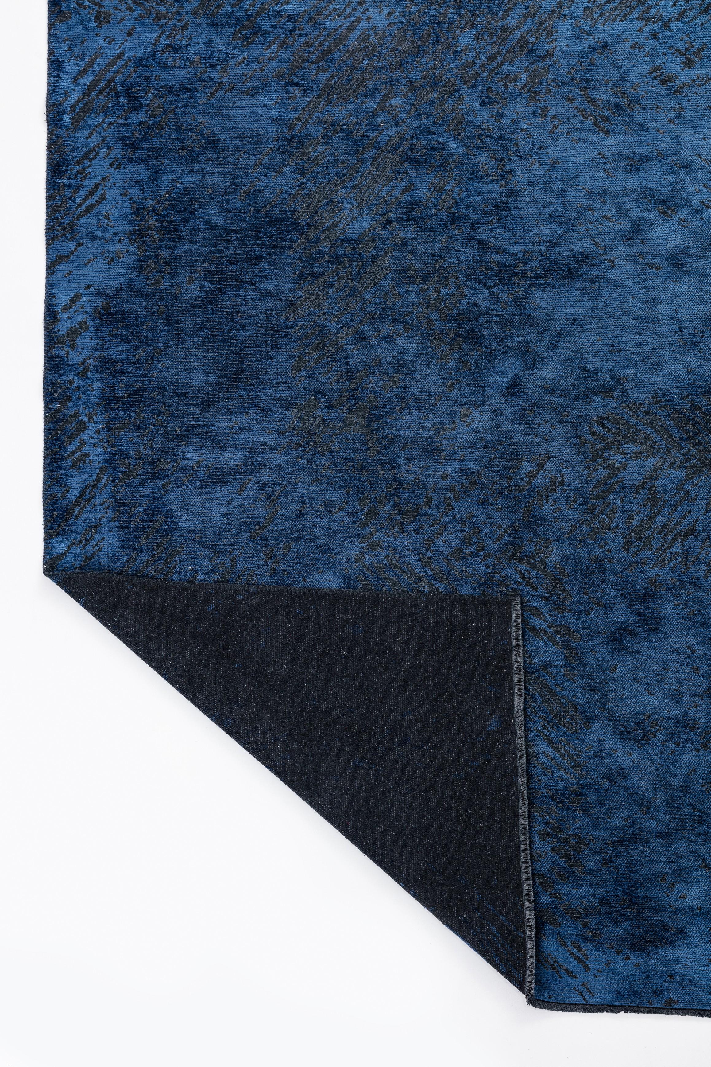Im Angebot: Modern  Abstrakter luxuriöser Vorleger,  (Blau) 3