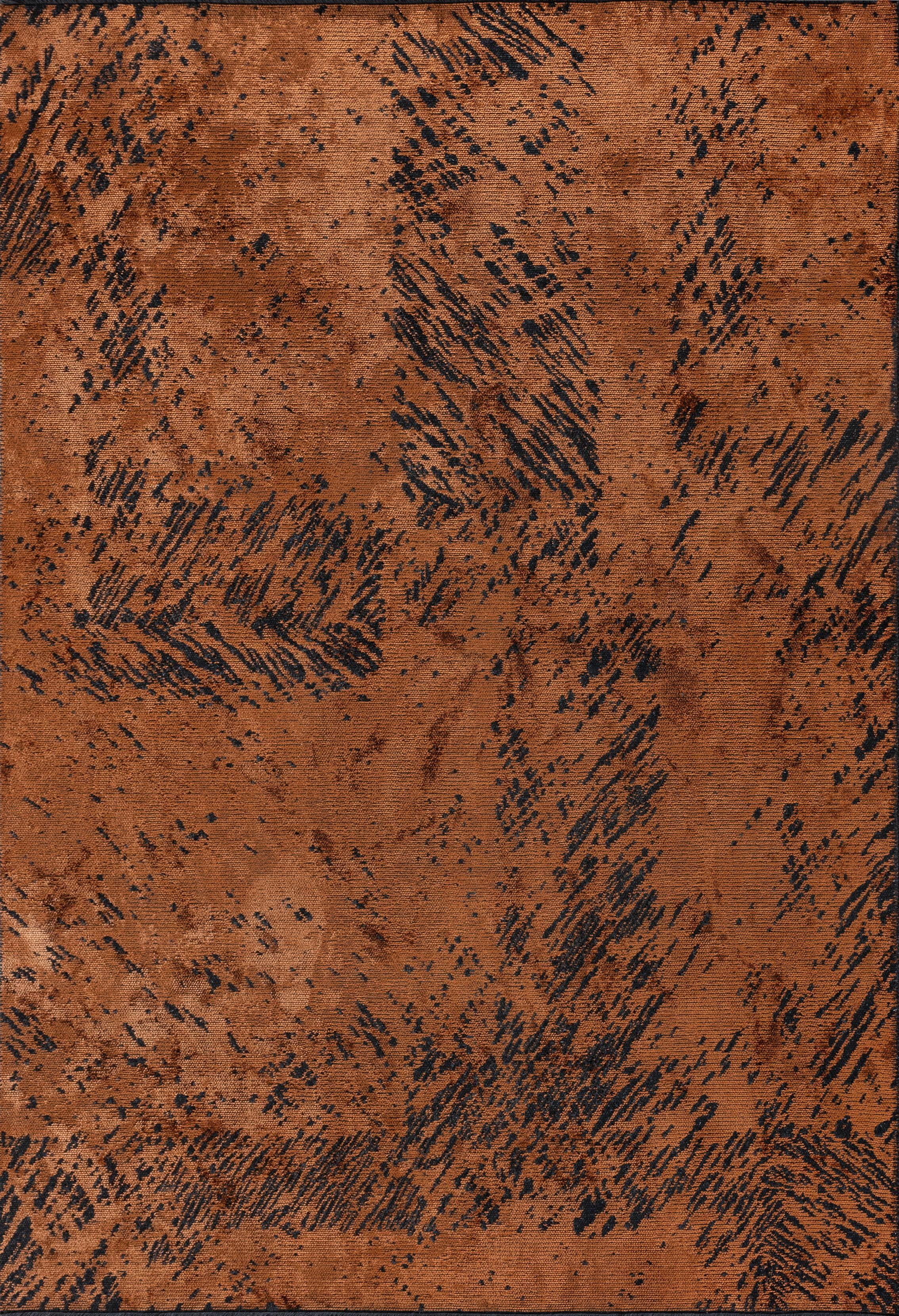 Im Angebot: Modern  Abstrakter luxuriöser Vorleger,  (Orange)