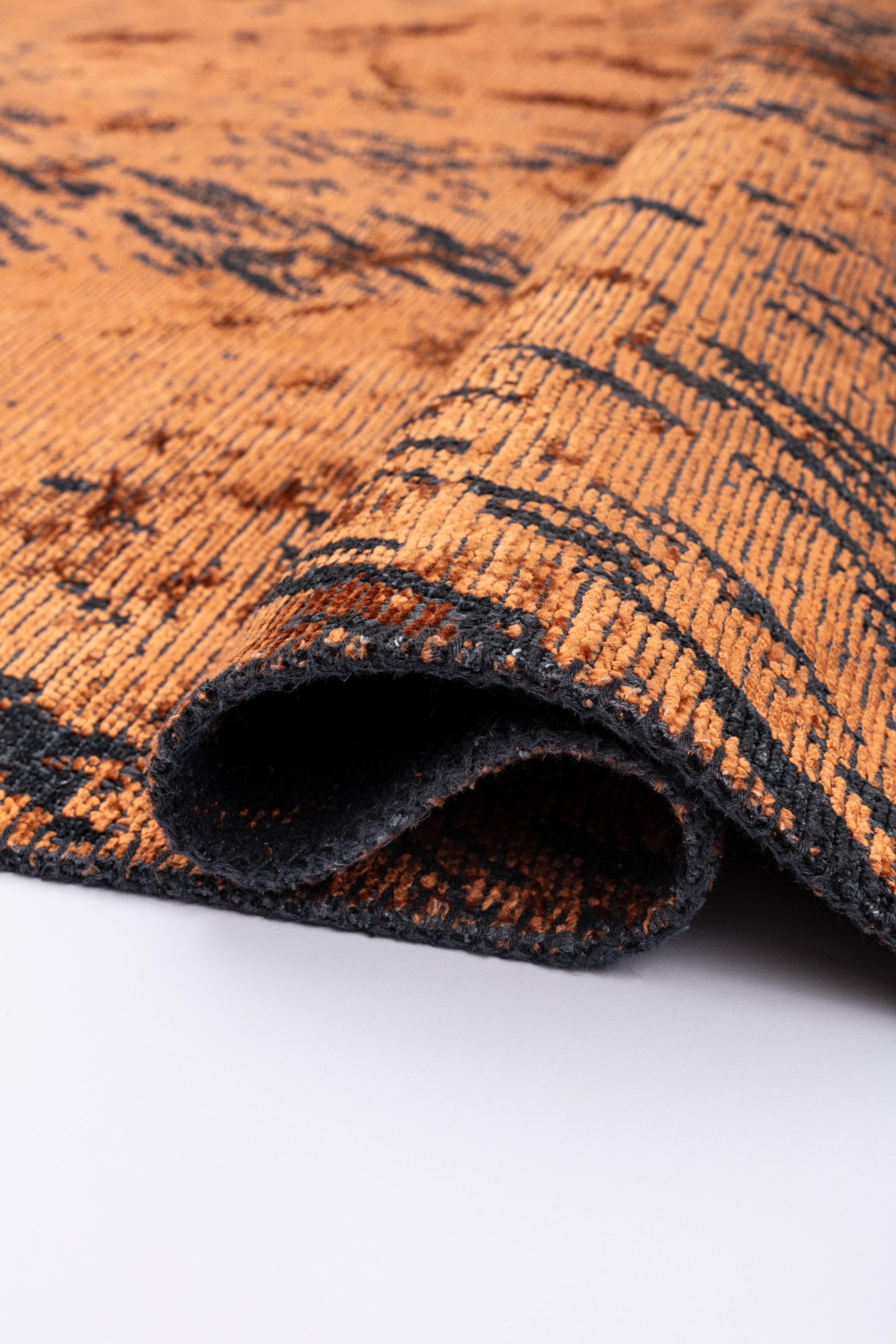 Im Angebot: Modern  Abstrakter luxuriöser Vorleger,  (Orange) 2