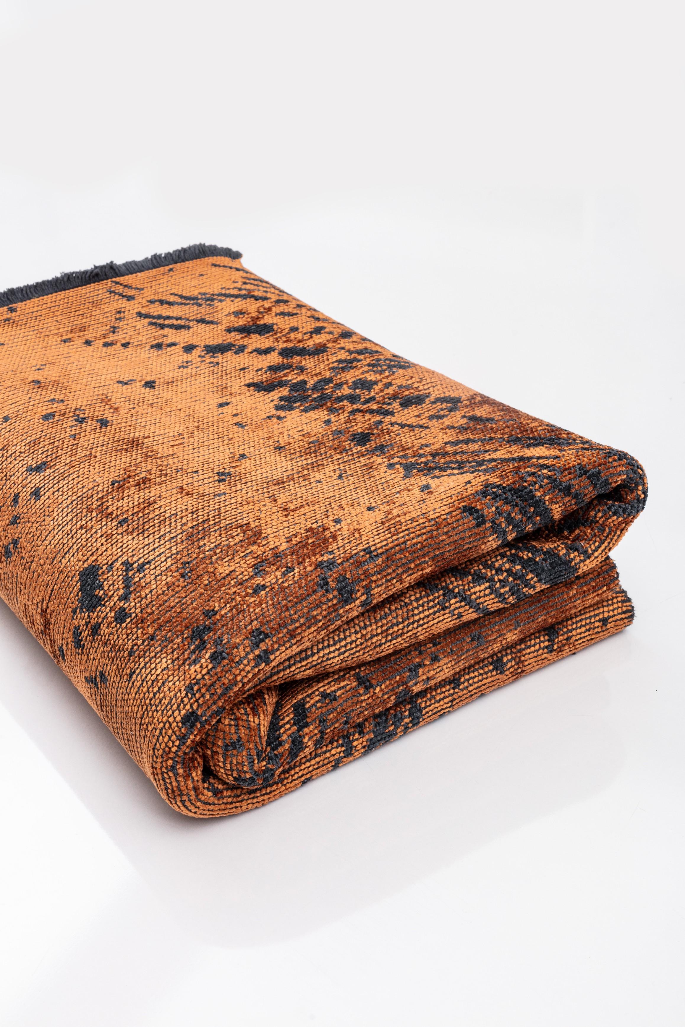Im Angebot: Modern  Abstrakter luxuriöser Vorleger,  (Orange) 4